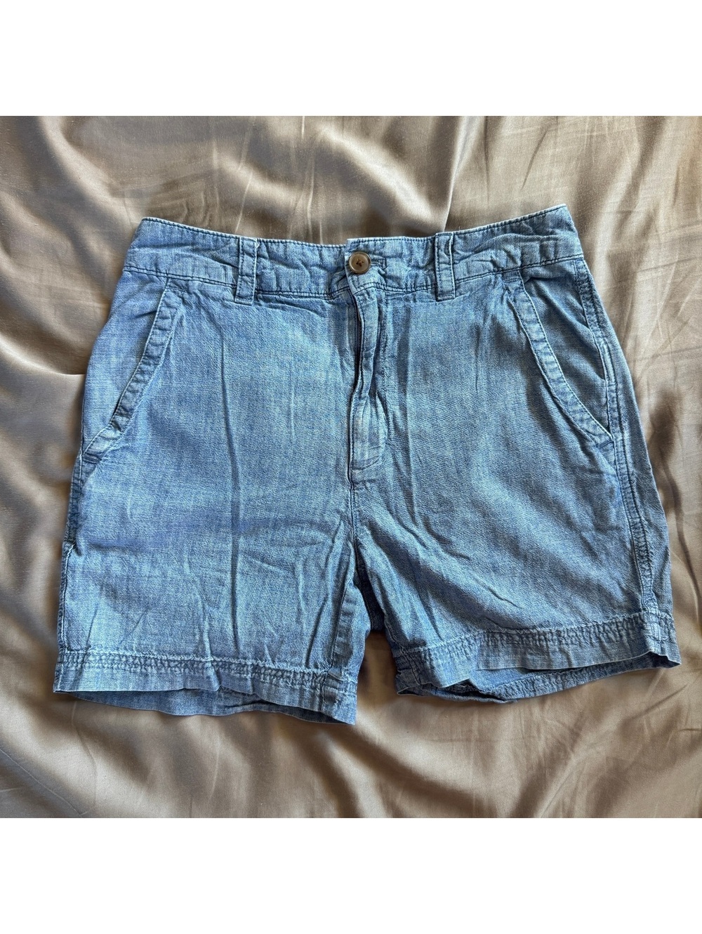 GAP sz 2 Light Blue Casual Linen Blend Shorts